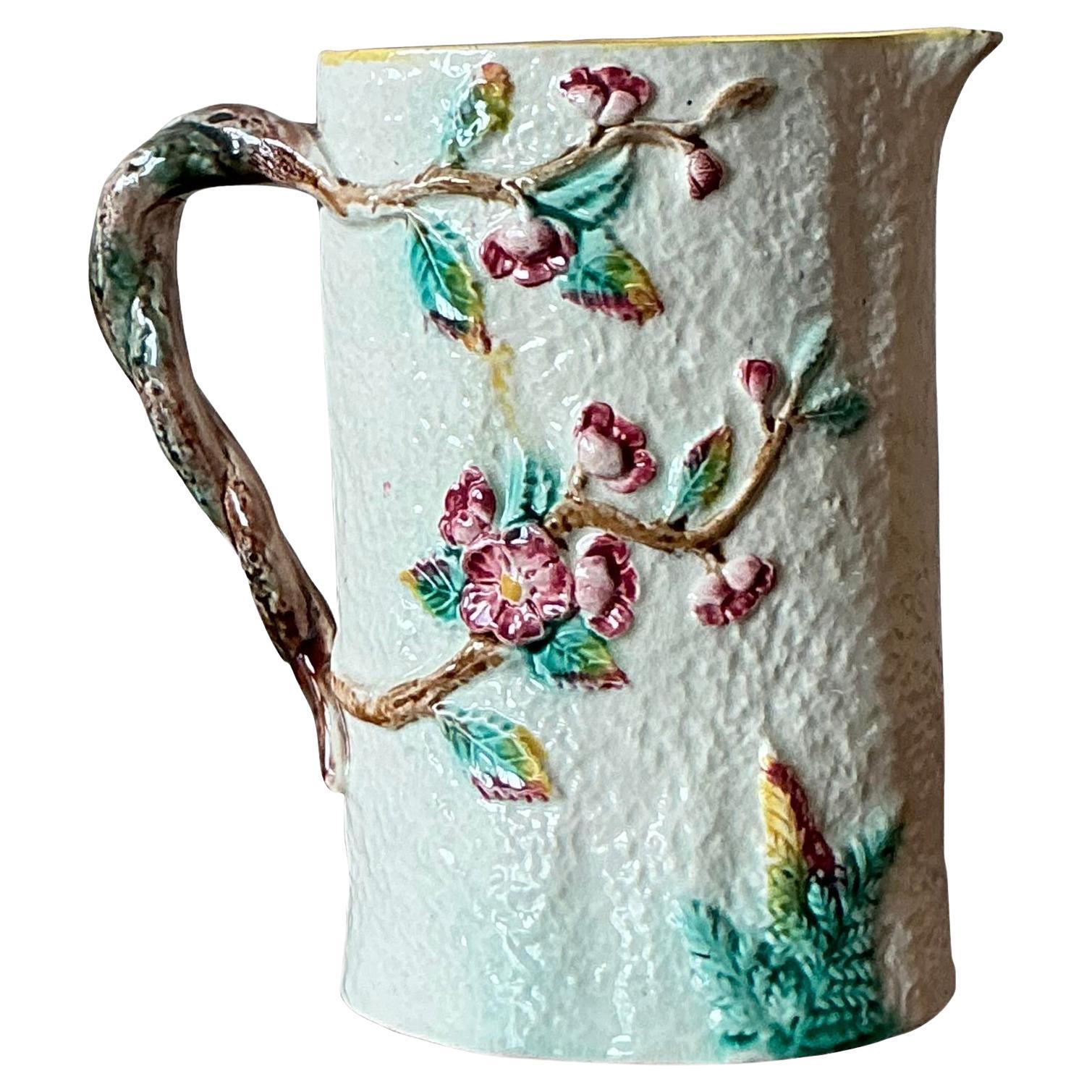 Vaso brocca di maiolica boho d'epoca in vendita