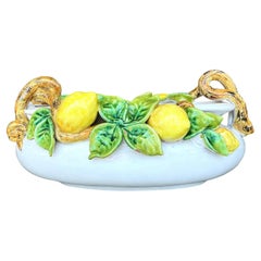 Vintage Boho Majolica Lemon Centerpiece Bowl
