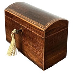 Vintage Boho Marquetry Treasure Trunk Box