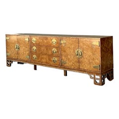 Credenza Ming Ming in legno di radica di Boho Mastercraft vintage
