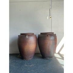 Urnes en céramique vintage Boho à glaçure mate - une paire