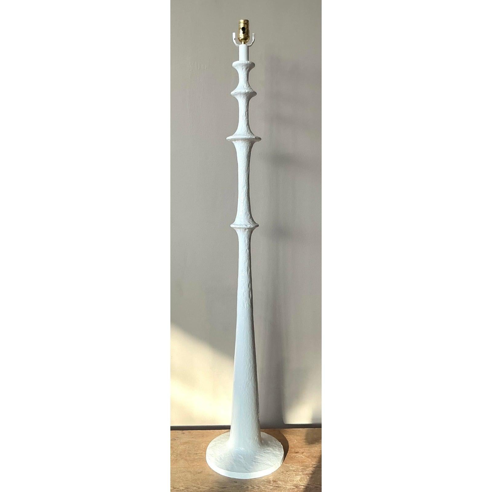 Lámpara de pie esculpida Vintage Boho Blanco Mate Minimalista en venta