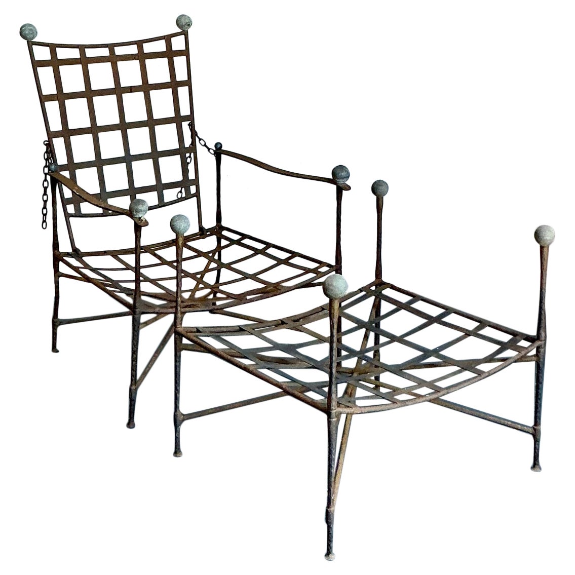 Silla de salón y otomana vintage boho Maurizio Tempestini para Salterini en venta