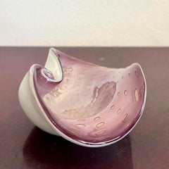 Vintage Boho Mauve Kunstglas Schale nach Murano