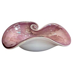 Vintage Boho Mauve Kunstglas Schale nach Murano
