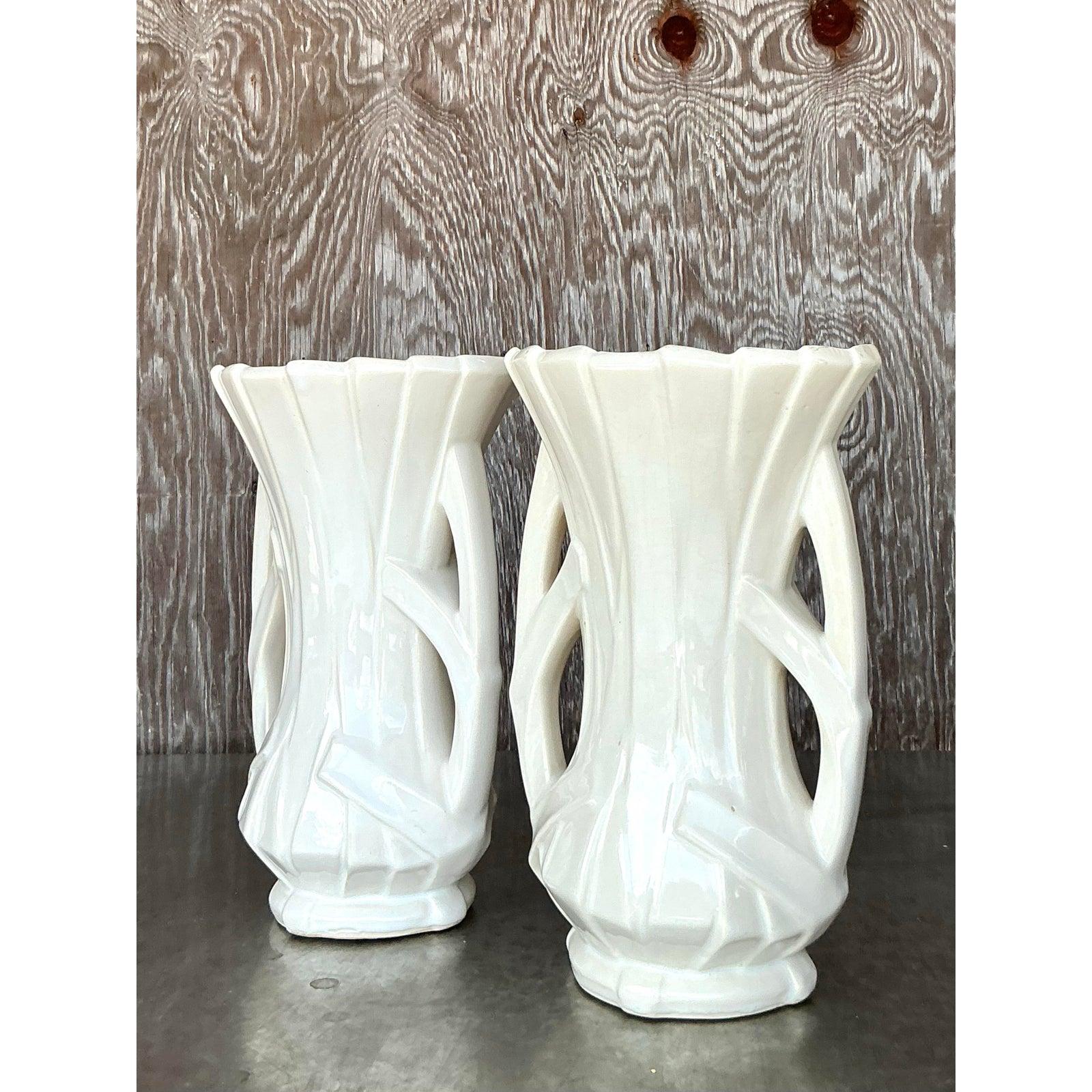 Vaso a nastro Boho McCoy d'epoca - Una coppia in vendita 2