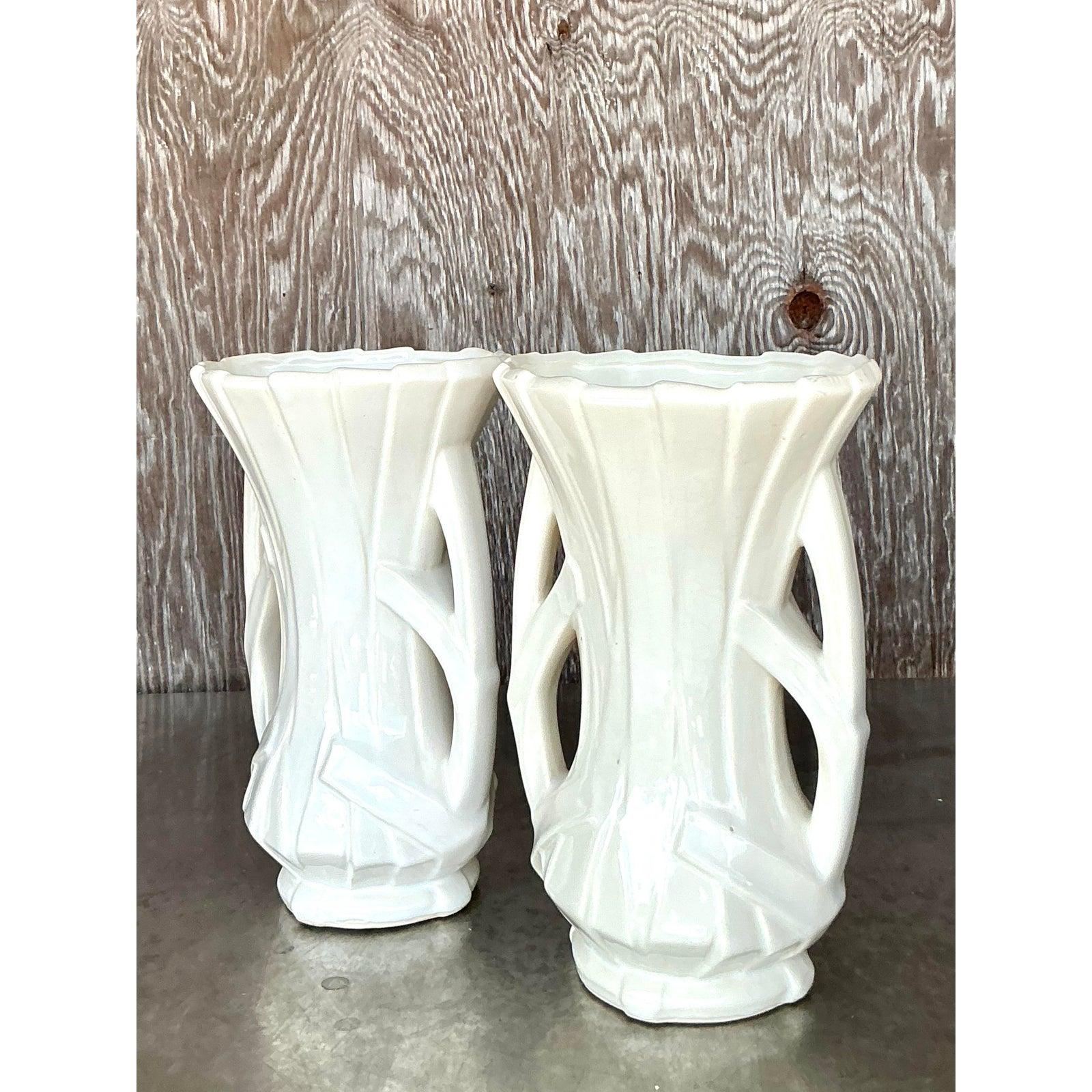 Vaso a nastro Boho McCoy d'epoca - Una coppia in vendita 3