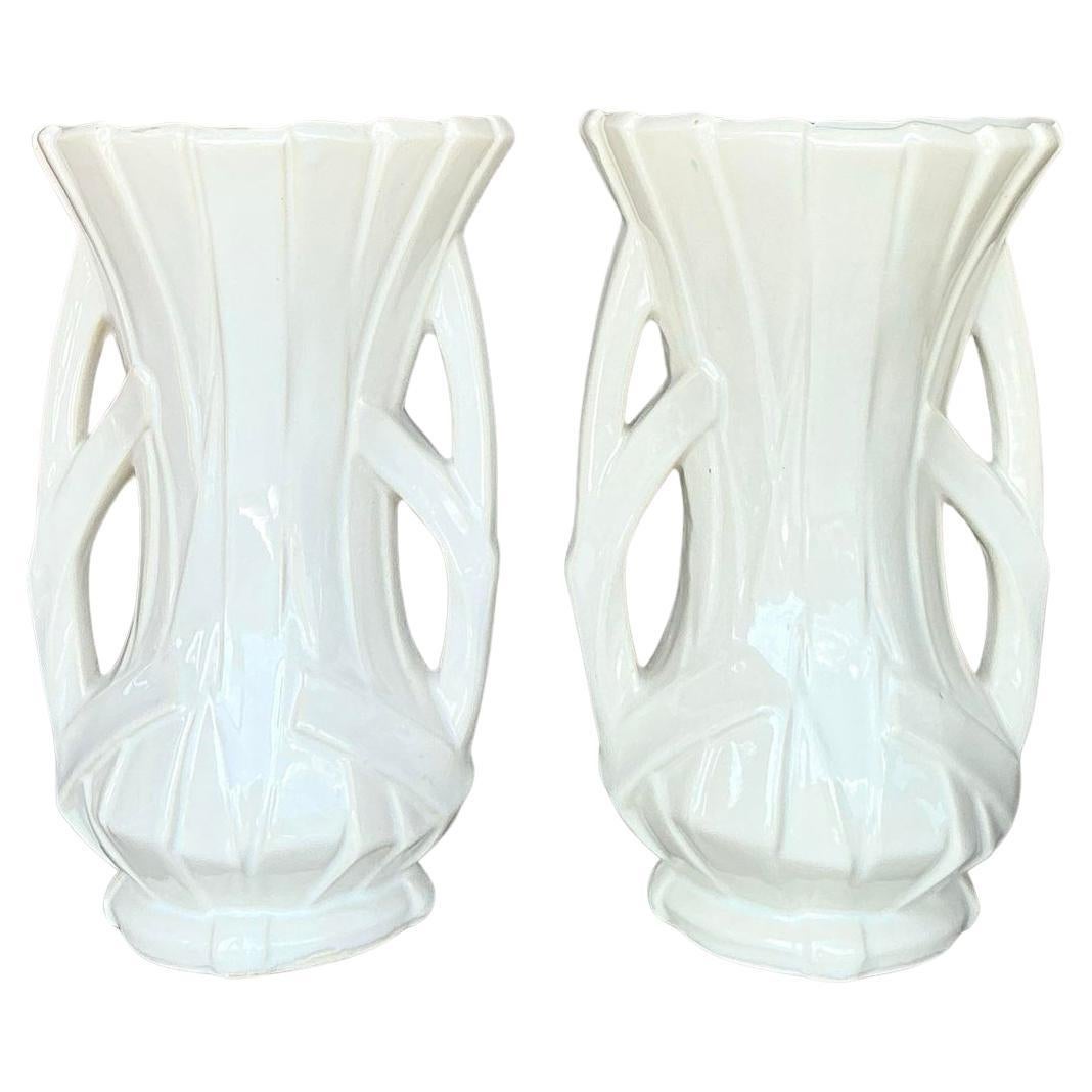 Vaso a nastro Boho McCoy d'epoca - Una coppia in vendita