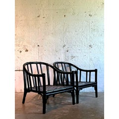 Canapé vintage Boho McGuire en rotin courbé