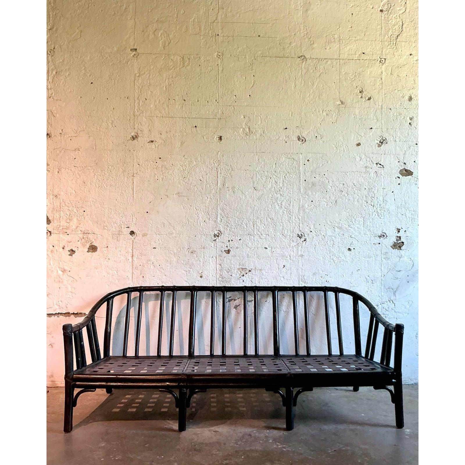 Vintage Boho McGuire Bent Rattan Sofa im Angebot 1
