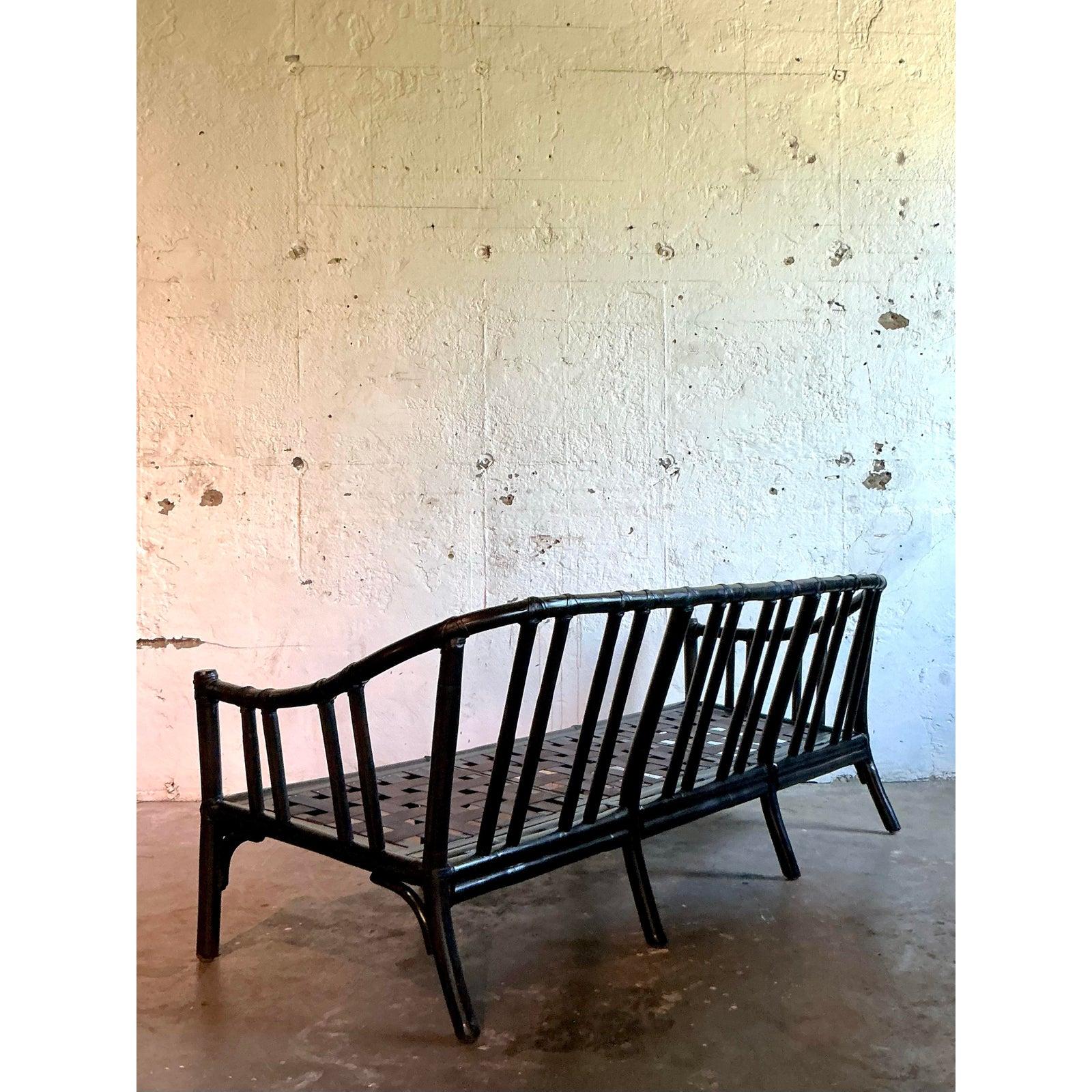 Vintage Boho McGuire Bent Rattan Sofa im Angebot 2