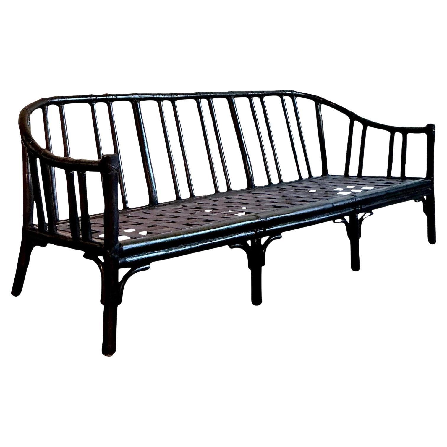 Vintage Boho McGuire Bent Rattan Sofa im Angebot