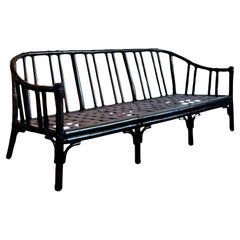 Vintage Boho McGuire Bent Rattan Sofa
