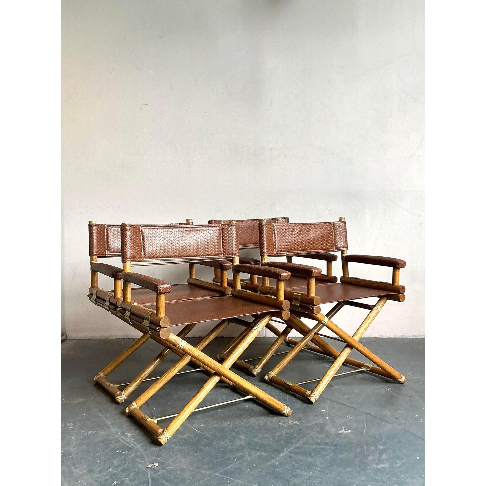 Juego de 5 Mesas de Juego Vintage Boho McGuire siglo XX en venta