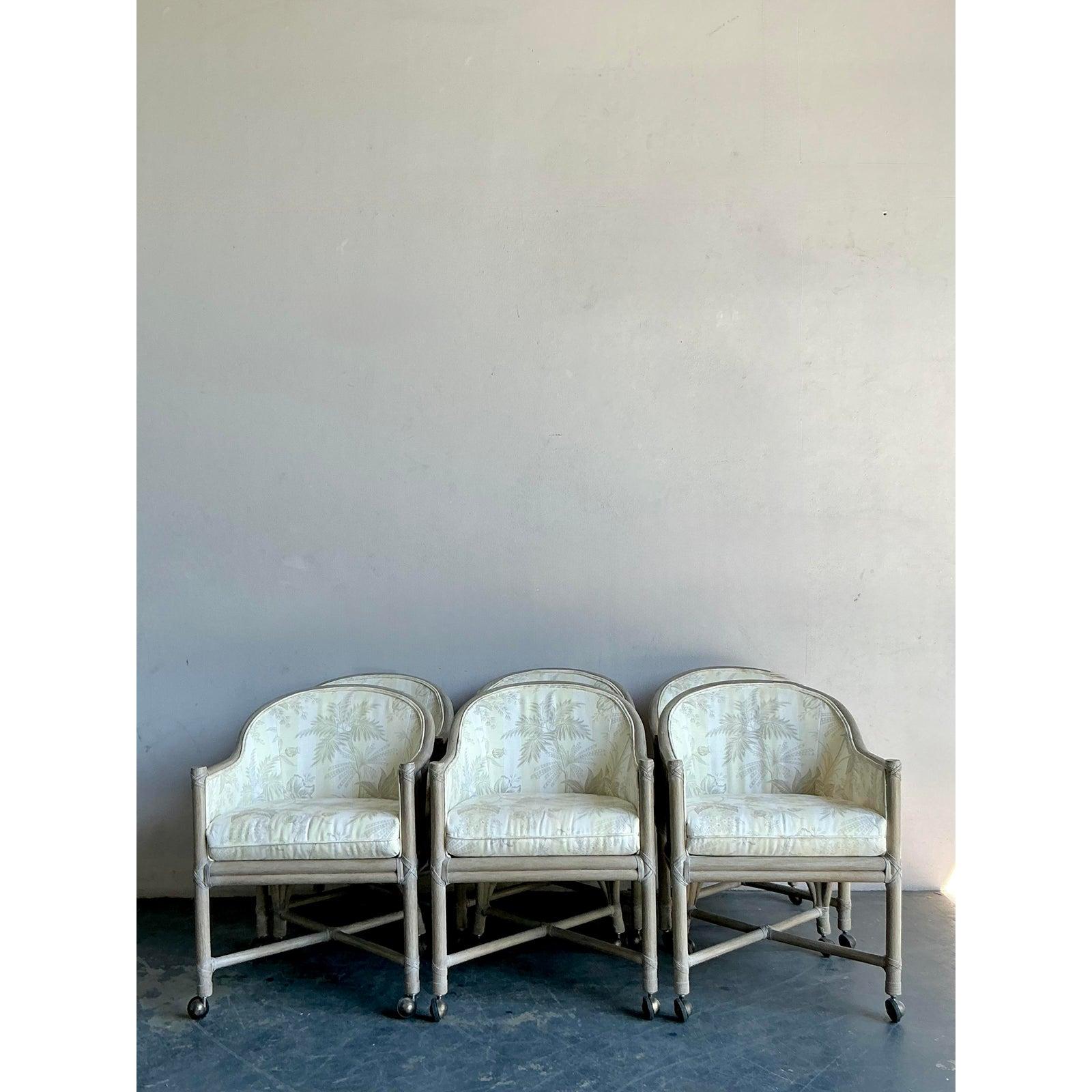 XX secolo Sedie da pranzo Boho McGuire in rattan - Set di 6 in vendita