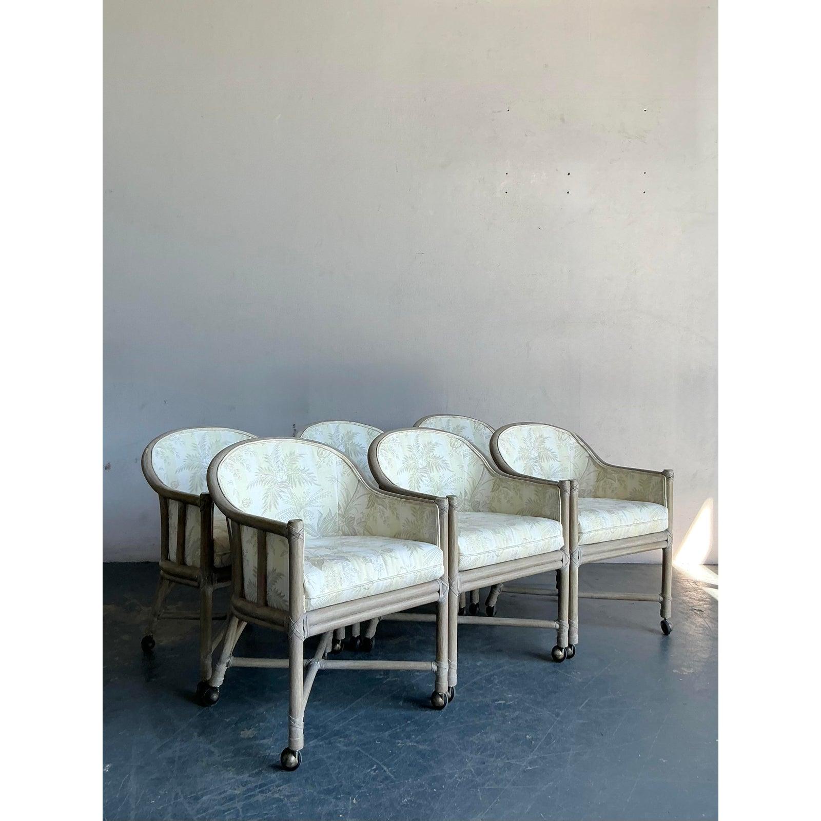 Tappezzeria Sedie da pranzo Boho McGuire in rattan - Set di 6 in vendita