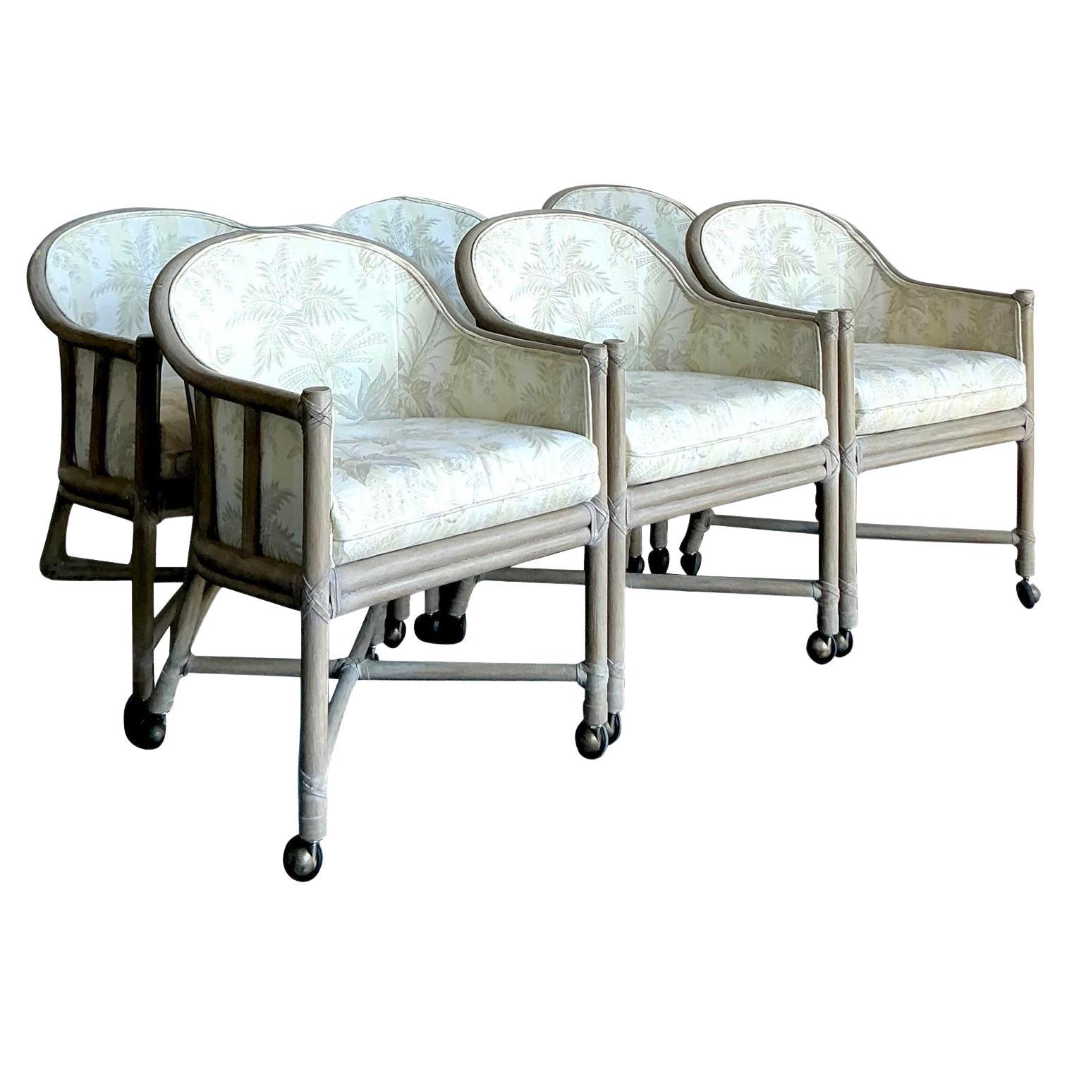 Sedie da pranzo Boho McGuire in rattan - Set di 6 in vendita