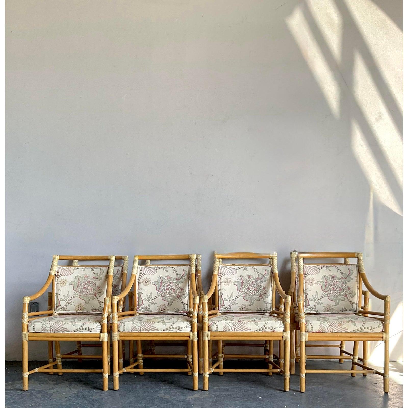 Vintage Boho McGuire Target Back Dining Chairs - Set of 8 For Sale 2