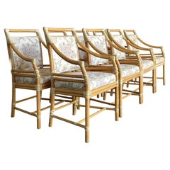 Vintage Boho McGuire Target Back Dining Chairs - Set of 8