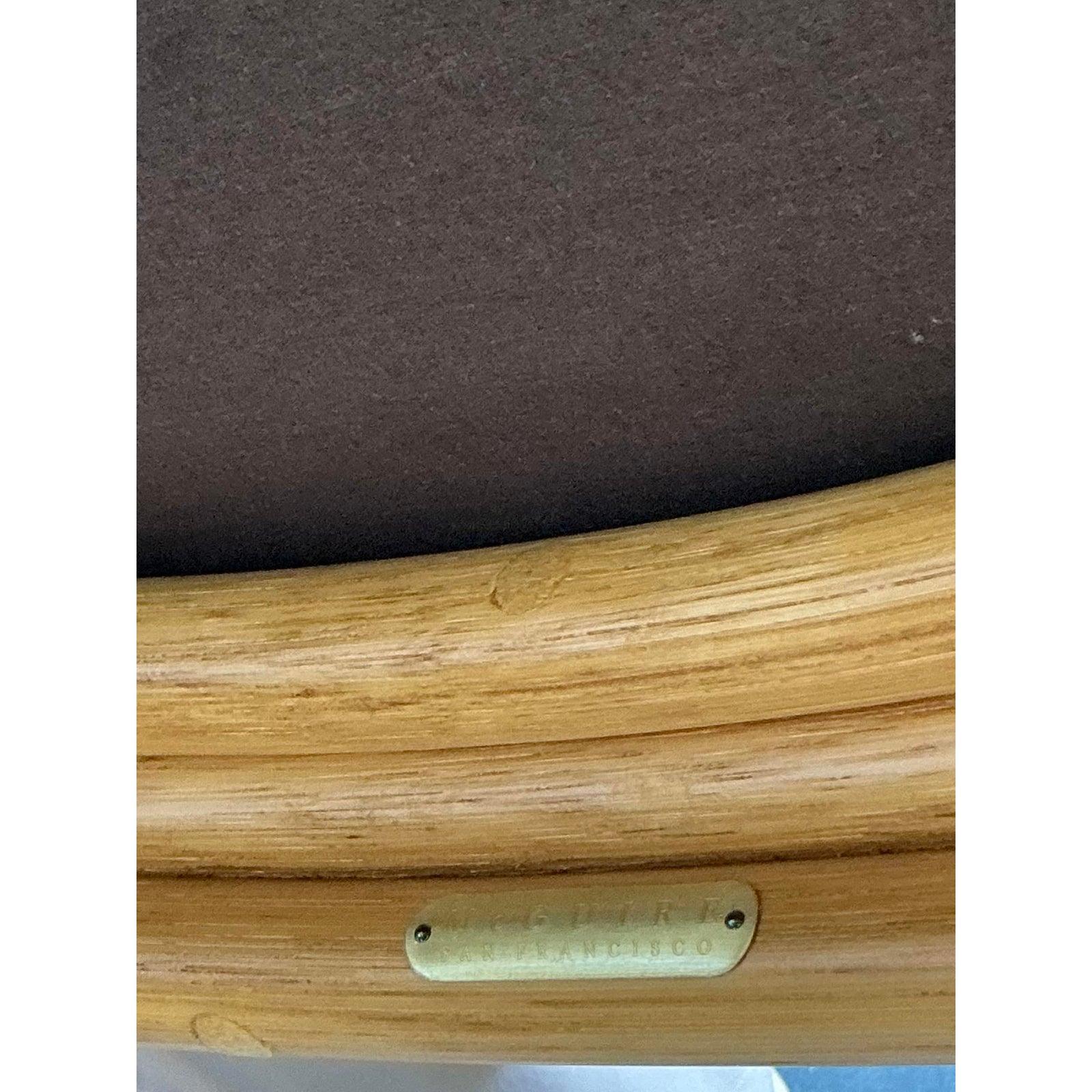 Pelle Sedie da pranzo in pelle vintage Boho McGuire Tufted Kravet - Set di 8 in vendita