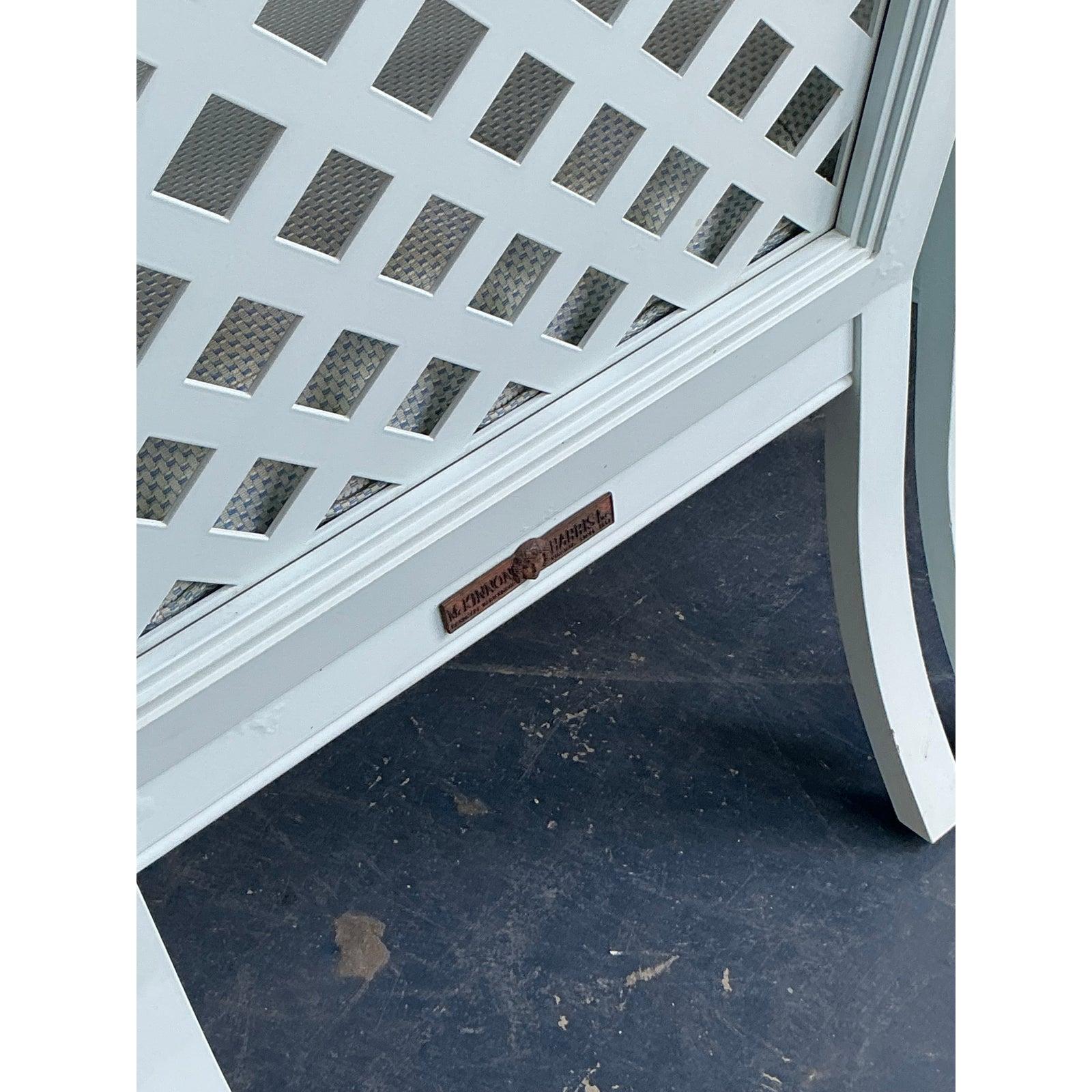 Vintage Boho McKinnon Harris Trellis Cast Aluminum Dining Chairs - Set of 8 In Good Condition For Sale In West Palm Beach, FL