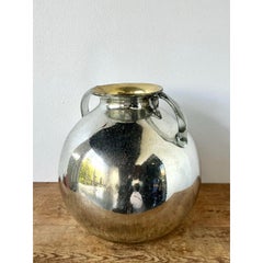 Vintage Boho Mercury Glass 2 Handle Vase