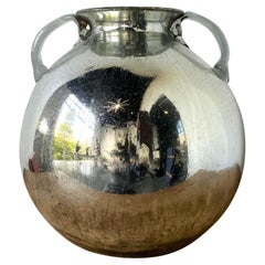 Vintage Boho Mercury Glass 2 Handle Vase