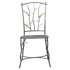 Vintage Boho Metal Faux Bois Chair