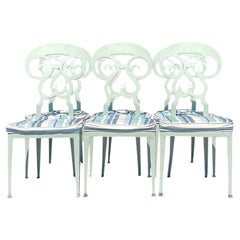 Retro Boho Metal Scroll Dining Chairs - Set of 6