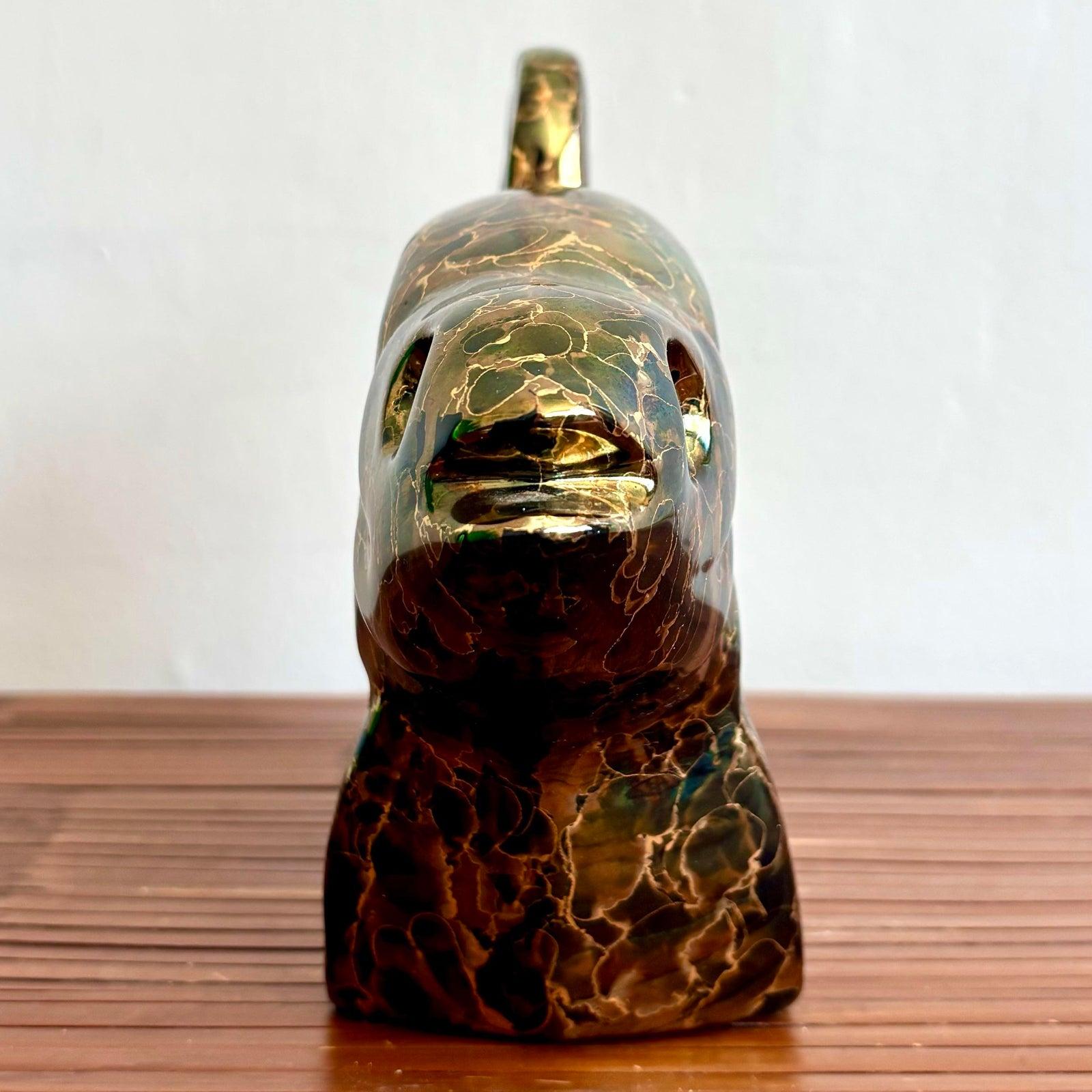 Pesce vintage in ceramica smaltata metallizzata Boho in vendita 3