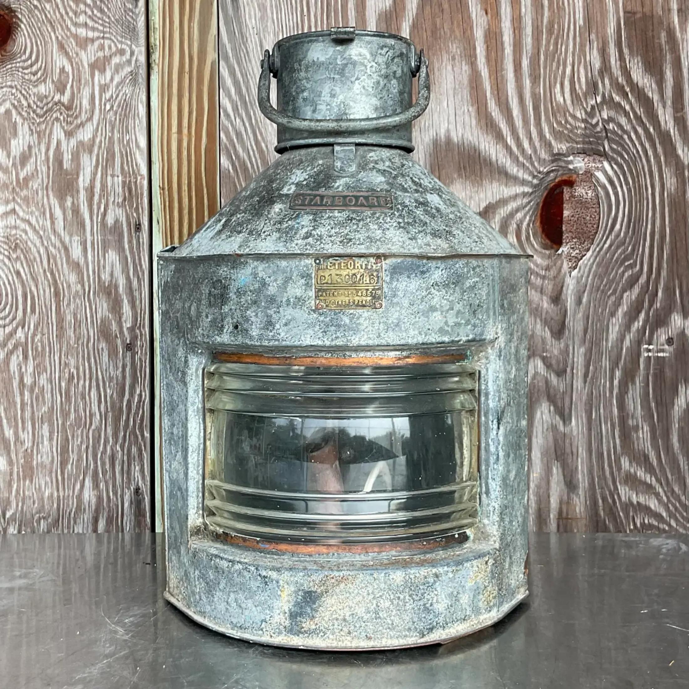 Bohemian Vintage Boho Meteorite Ships Lantern For Sale