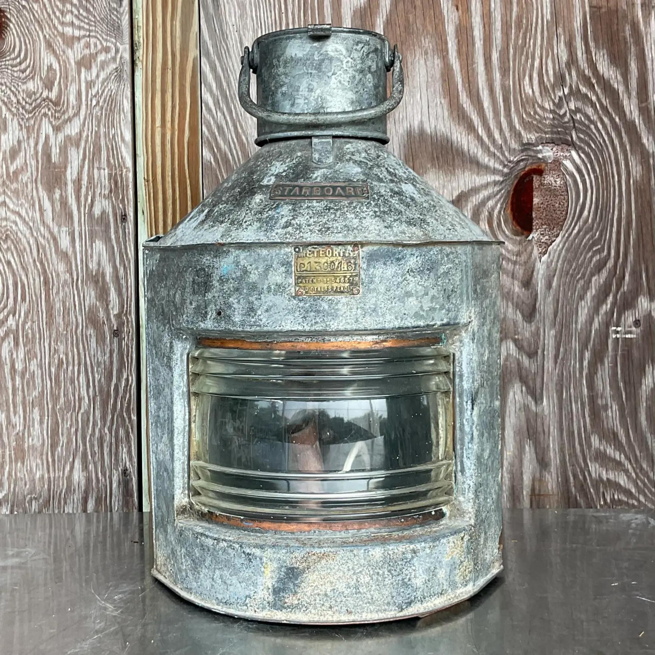 20th Century Vintage Boho Meteorite Ships Lantern For Sale