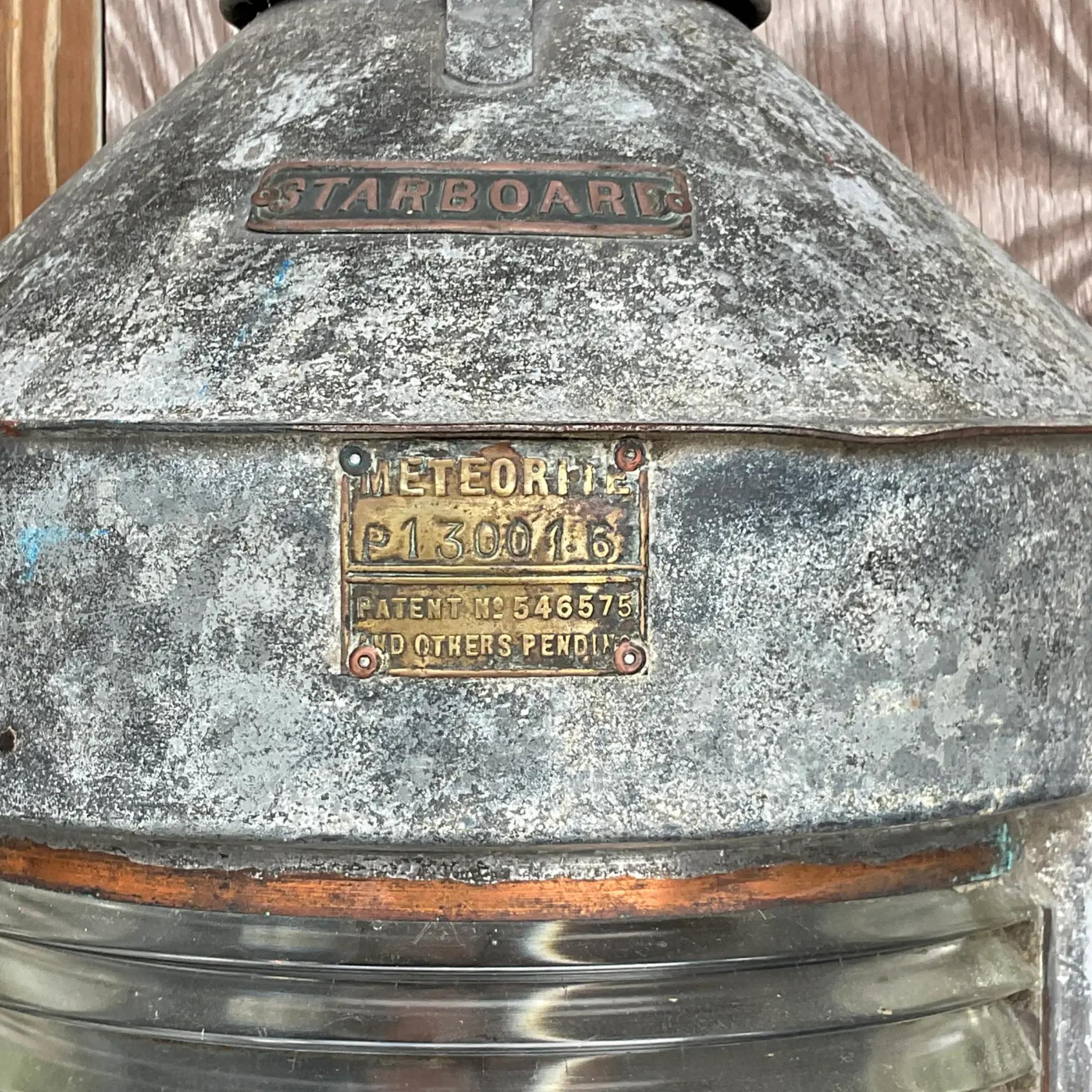 Metal Vintage Boho Meteorite Ships Lantern For Sale