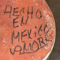 Vintage Boho Mexican Glazed Ceramic Chicken Planter