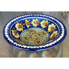 Vintage Boho Mexican Hand Painted Bowl