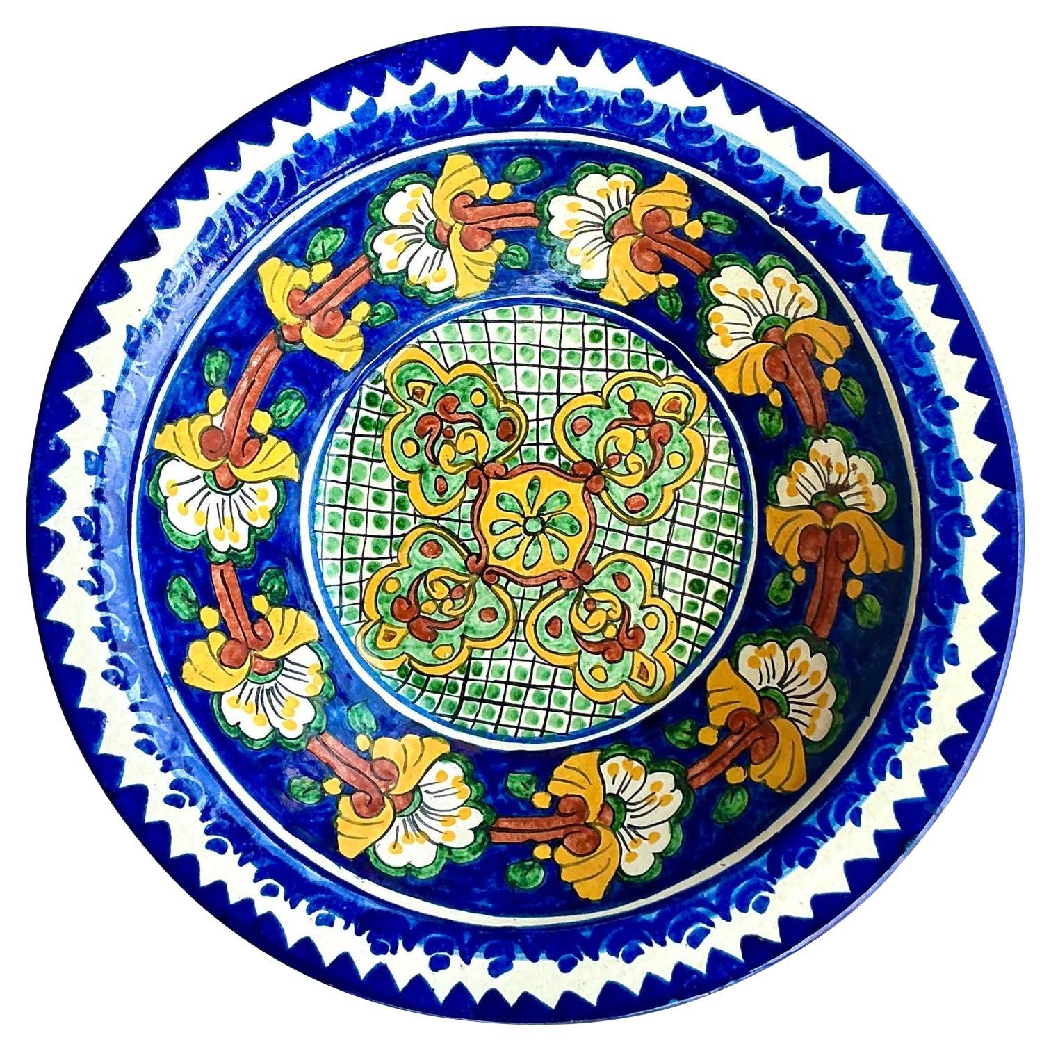 Vintage Boho Mexican Hand Painted Bowl