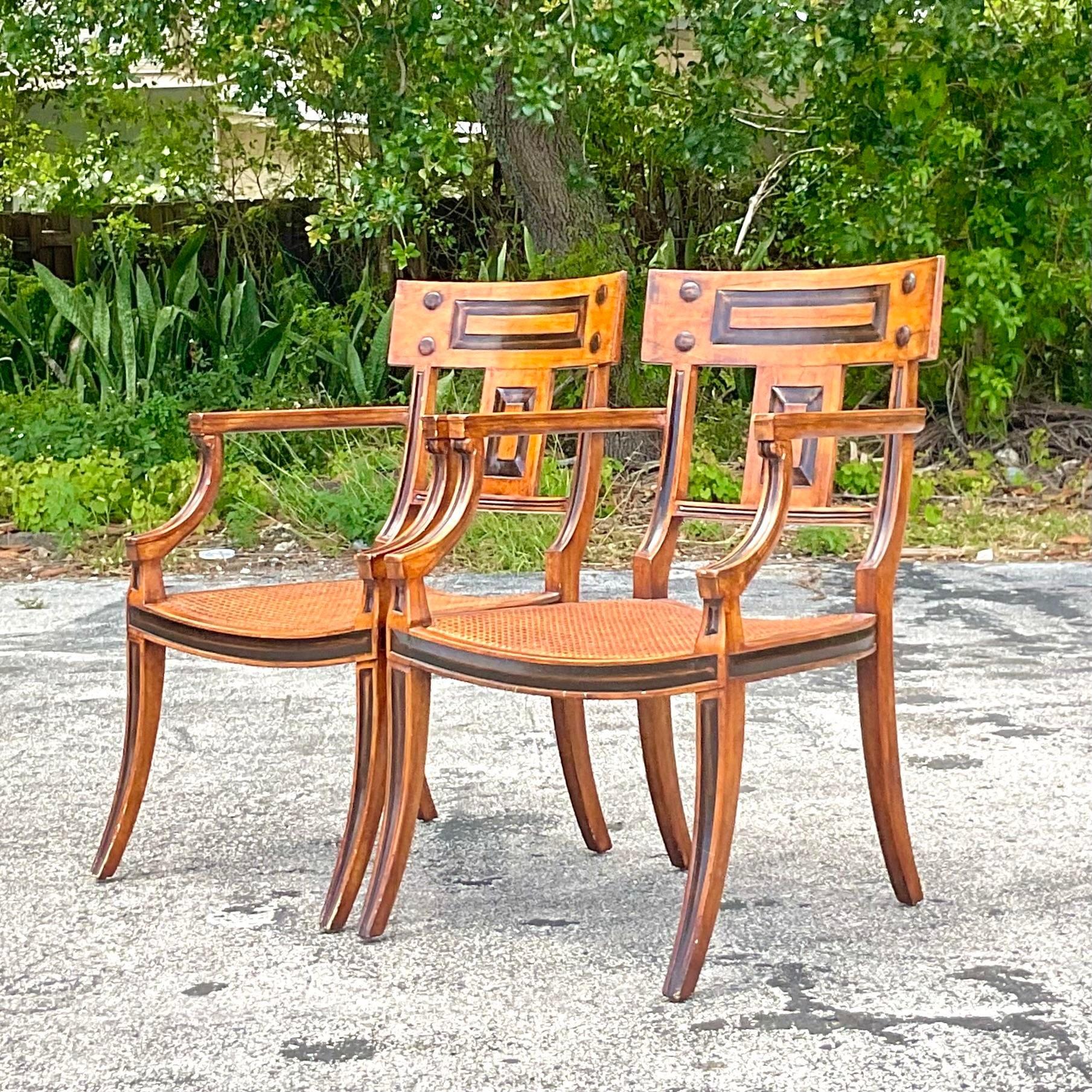 Vintage Boho Michael Taylor for Baker Klismos Chairs - a Pair For Sale 2