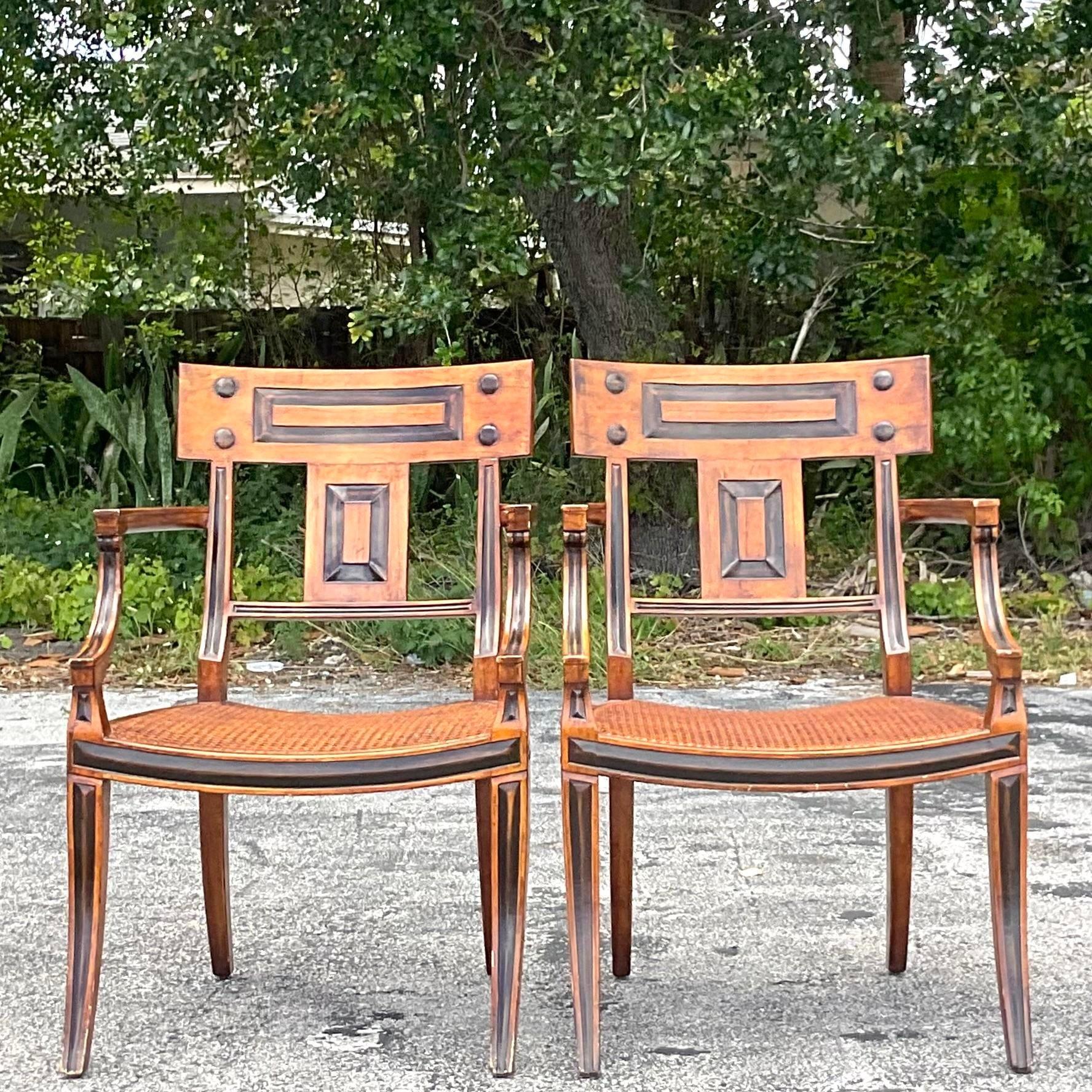 Vintage Boho Michael Taylor for Baker Klismos Chairs - a Pair For Sale 3