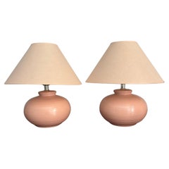 Vintage Boho Mid Century Modern Pink Table Lamps