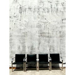 Vintage Boho Mies Van Der Rohe Brno Leather Dining Chairs - Set of 4