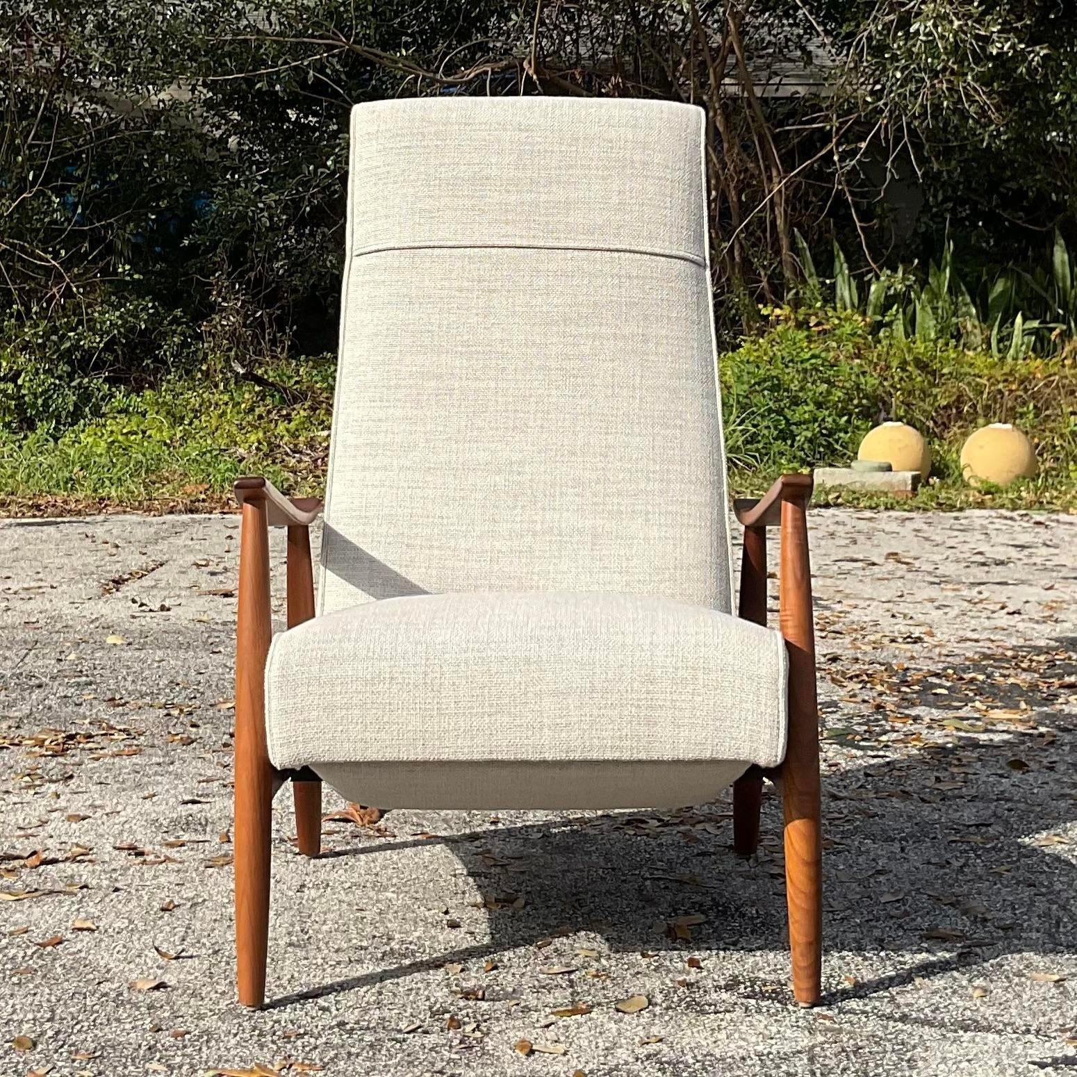 20th Century Vintage Boho Milo Baughman for Thayer Coggin Reclining Lounge Chair For Sale