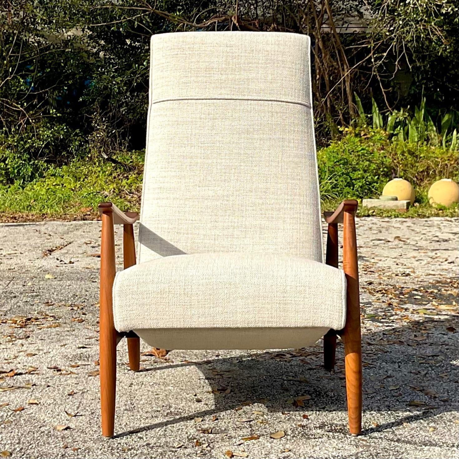 Vintage Boho Milo Baughman for Thayer Coggin Reclining Lounge Chair For Sale 1