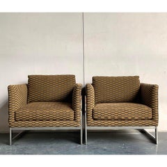 Vintage Boho Milo Baughman for Thayer Coggin T Back Chairs - A Pair