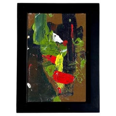 Vintage Boho Miniature Painting in Wood Frame