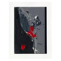 Vintage Boho Miniature Painting in Wood Frame