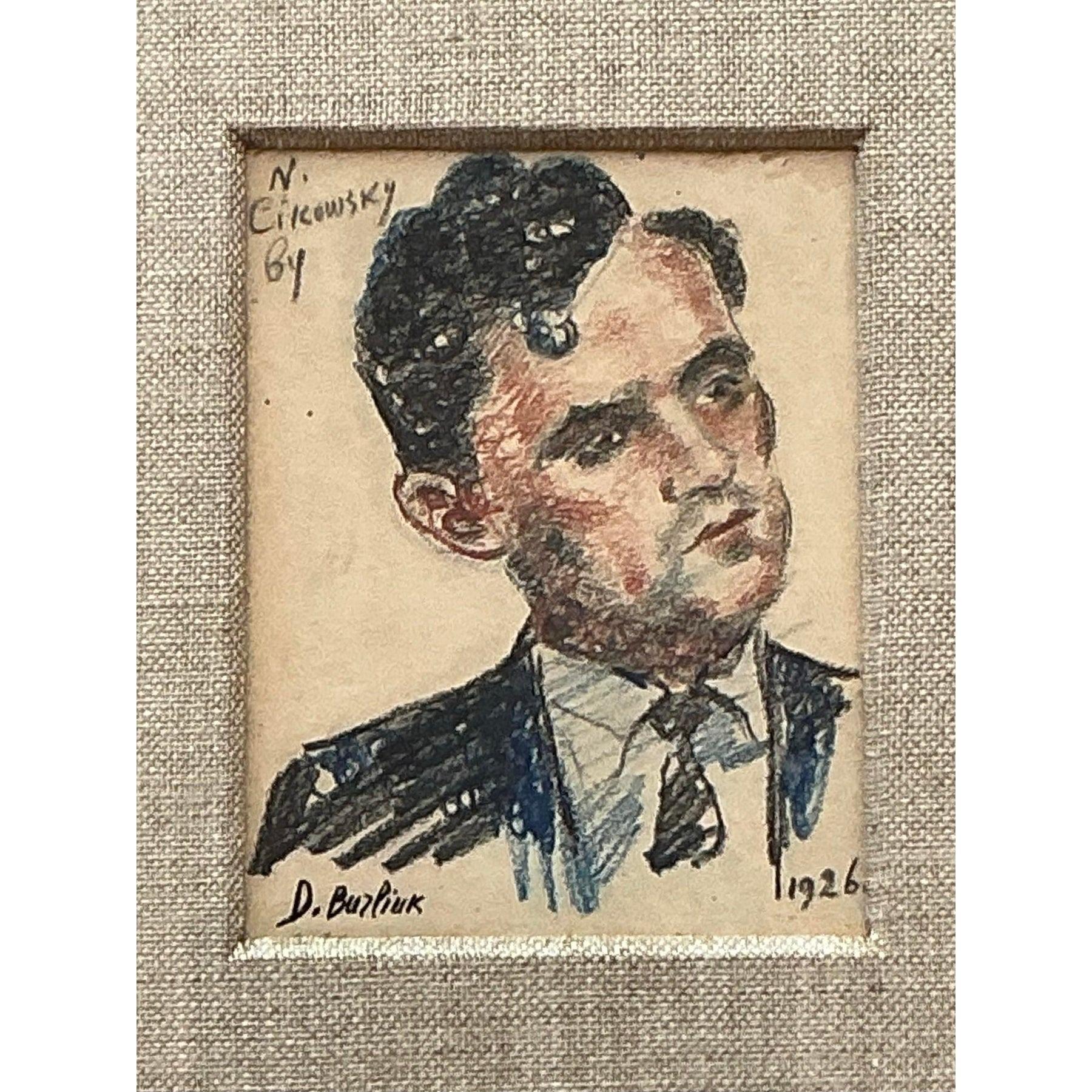Vintage Boho Mixed Media Zeichnung auf Papier im Zustand „Gut“ im Angebot in West Palm Beach, FL