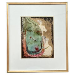 Vintage Boho Técnica Mixta Desnudo sobre Papel