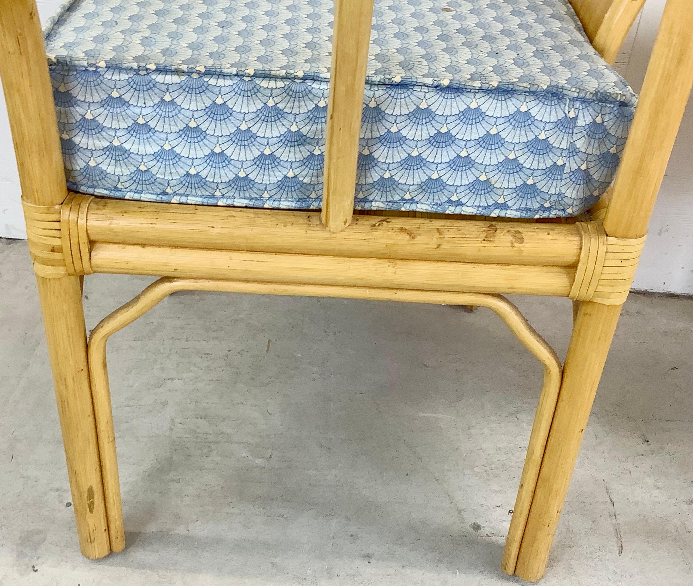 Vintage Boho Modern Bamboo Armchairs, Set of Four For Sale 7