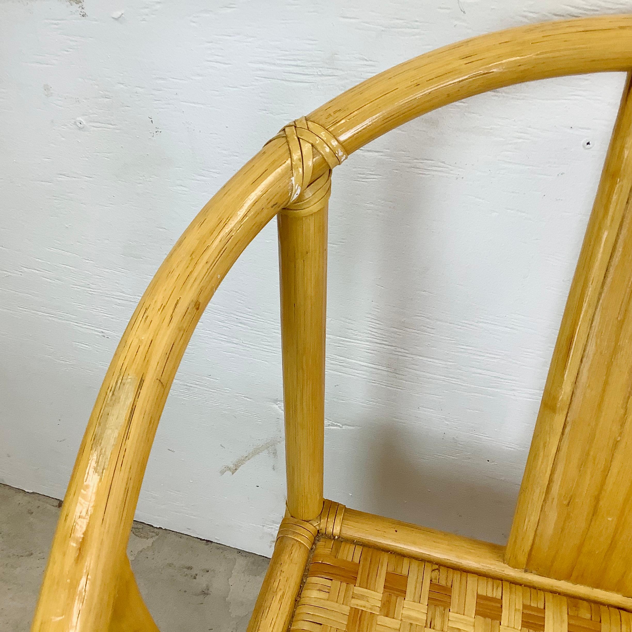 Vintage Boho Modern Bamboo Armchairs, Set of Four For Sale 14
