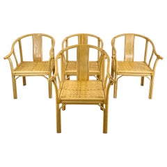 Moderne Boho-Bambussessel im Vintage-Stil, Vierer-Set